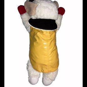 Legitimutt Yellow Dog Raincoat 14” Waterproof Fleece Lined Adjustable Leash Hole